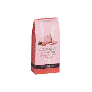 Crunchy Pink Biscuit Dark Chocolate & Raspberry Fossier 170gr Pack