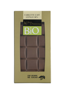 Bar Organic Milk Chocolate Origin Congo 36% Jean D'Audignac 100gr
