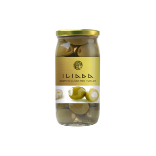 Greek Green Olives w/Garlic Iliada 215gr Jar
