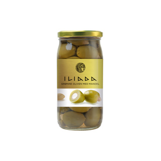 Greek Green Olives Almonds Iliada 215gr Jar